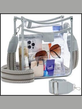 Clear Crossbody Purse Stadium Approved with Adjustable Straps